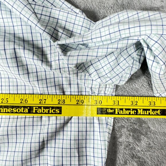 IZOD 4XLT Plaid Button Down Shirt Men’s Blue Green Cotton Long Sleeve - Picture 8 of 10